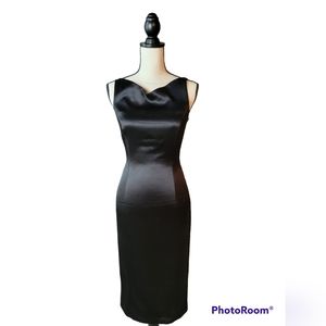 TAHARI Cowl Neck Black Dress, Size 4